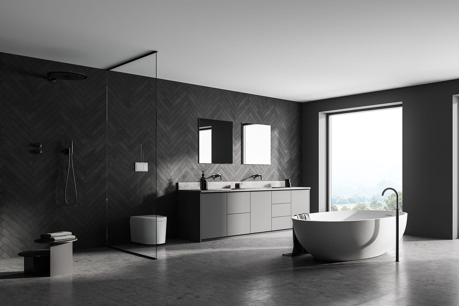 Big Stock Spacious Modern Bathroom Design