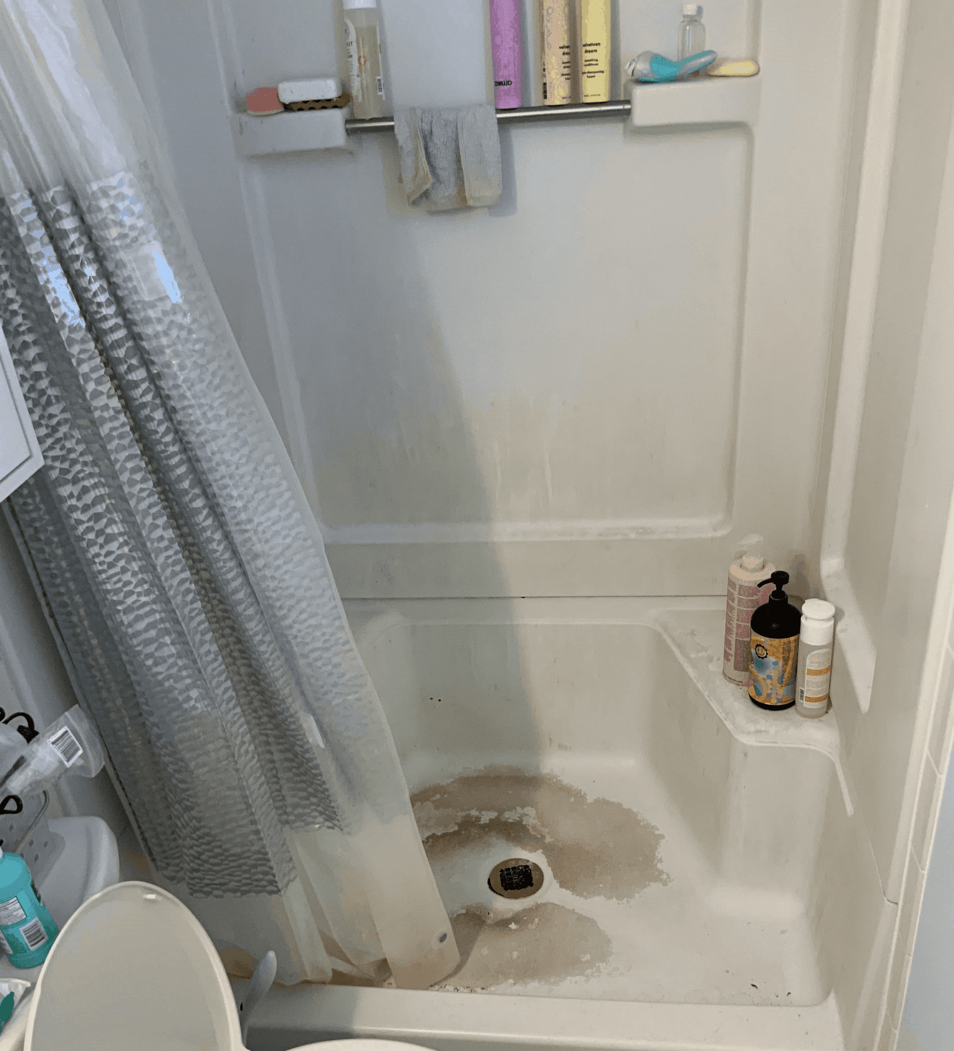 Fiberglass Shower Worn Down
